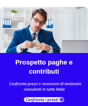 Prospetto paghe e contributi per contabilità