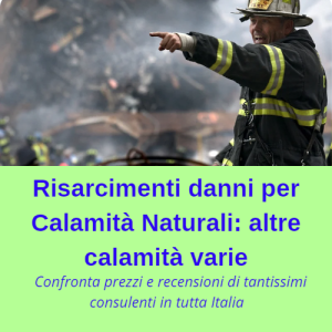 Risarcimento Danni per Calamità Naturali: Altre calamità varie
