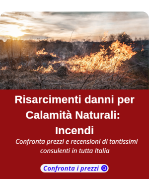 Risarcimenti danni per calamità naturali: incendi