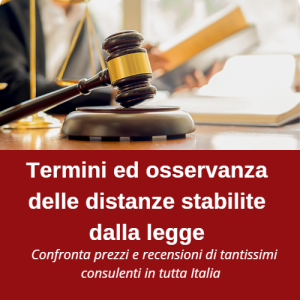 Termini ed osservanza delle distanze stabilite dalla legge