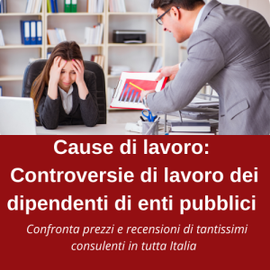 Cause di lavoro: Controversie di lavoro dei dipendenti di enti pubblici